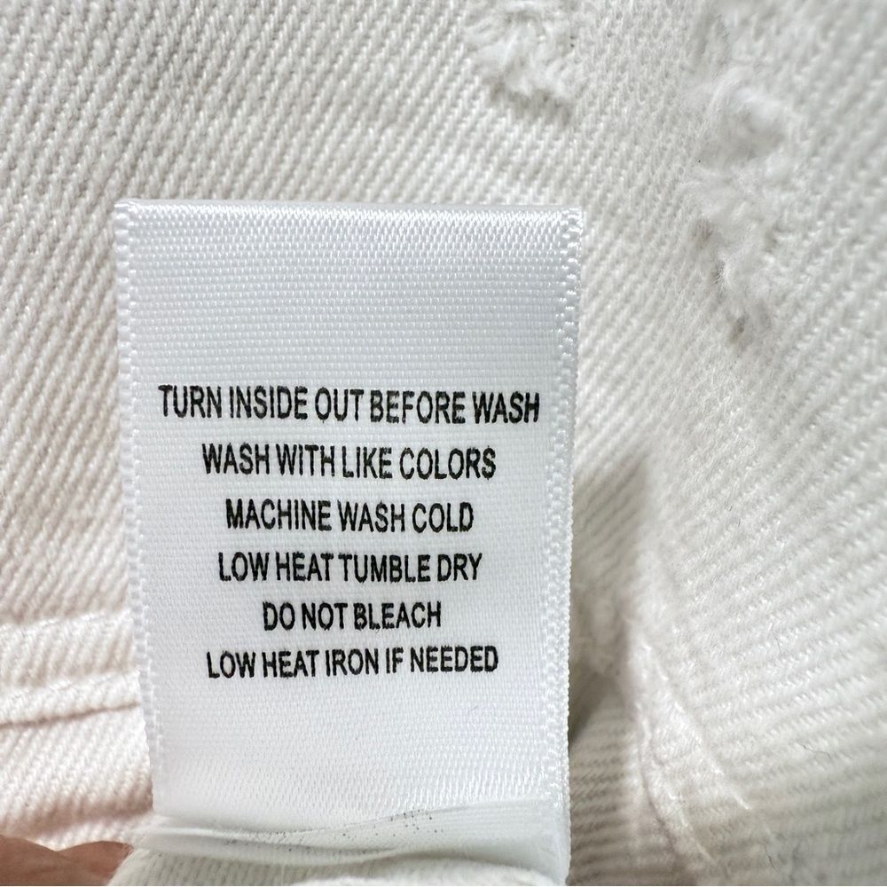 NWOT Dance & Marvel White Gray, Raw Hem, Crop Detachable Hoodie, Denim Jacket, - Picture 14 of 15